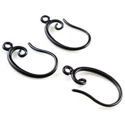 10pcs ( 5pair) 19x11mm Black Colors Plated FashionEar Hooks Earring Wires for Handmade Women Fashion Jewelry Earrings-L3-37