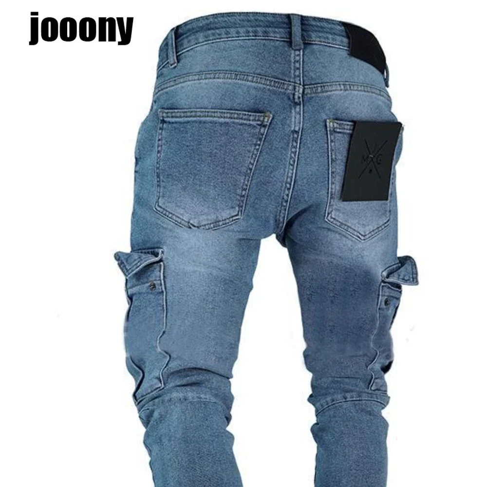 streetwear jean femme baggy pockets denim Jeans for men clothing Man casual pants Men\'s jeans casual slim Male trousers