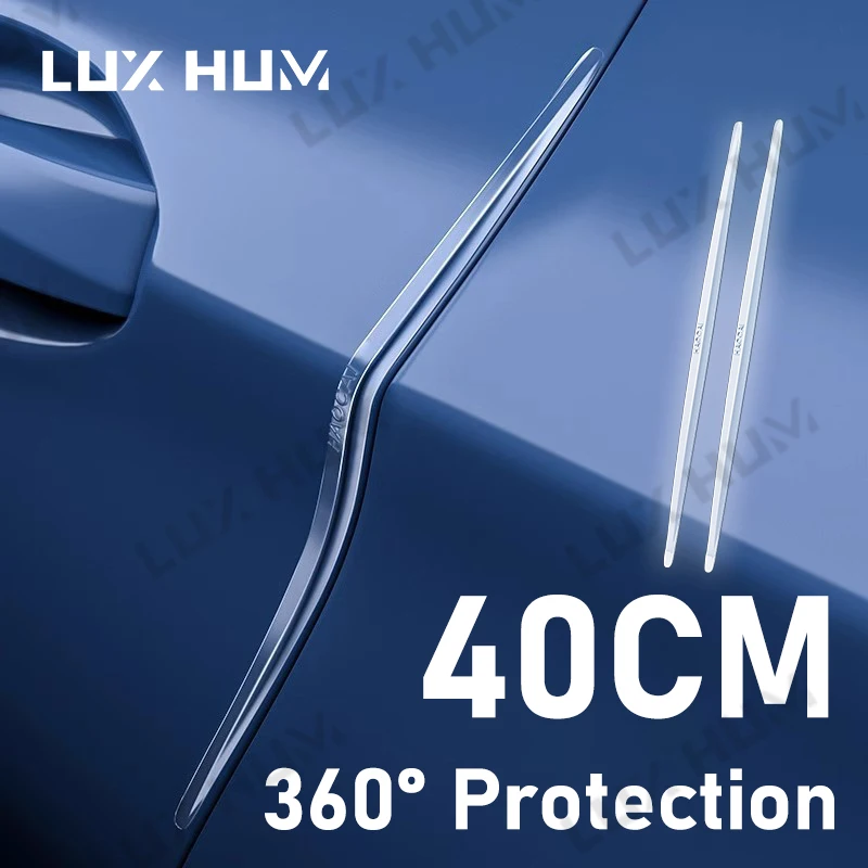 2Pcs 40CM Car Door Edge Guard Upraded Extended Door Protection Strip Flexible Anti-Collision Protective Cover Sticker