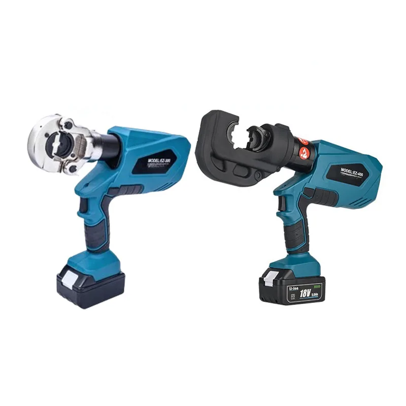 

EZ-300/EZ-400 Rechargeable Hydraulic Pliers Cable Cutting Copper Aluminum Terminal Crimping Tools With 2 Batteries