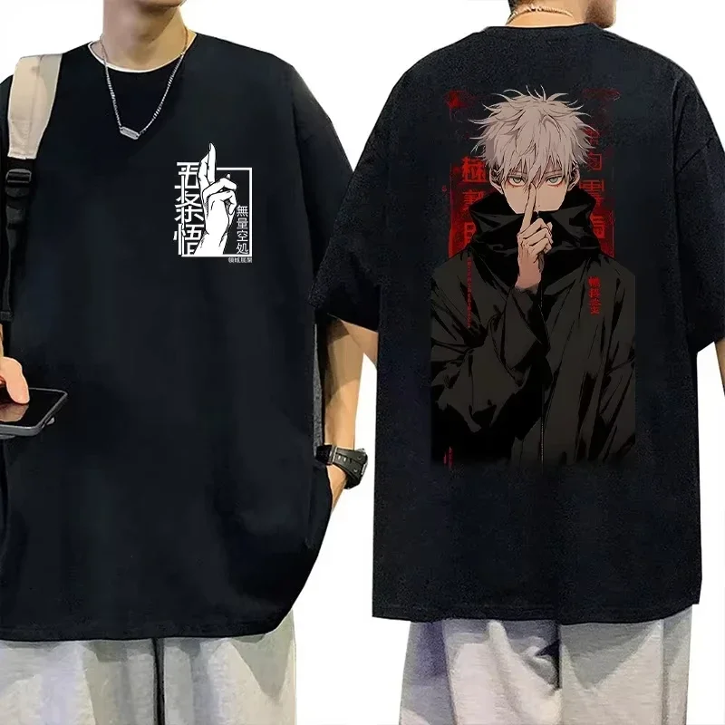 

2025 Japanese Anime Jujutsu Kaisen T Shirt Men Women Gojo Satoru New Harajuku Fashion Casual Short Sleeve Tees Cotton Tops Loose