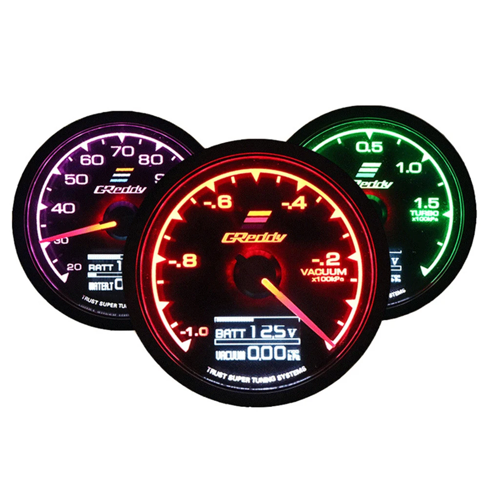 

1PC 62mm 7 Colors Car Meter Multi D/A Digital Display Water Temp Gauge 2.5 Inch Tachometer Car modification instrument