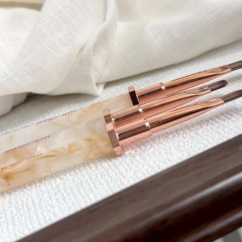 Pennello per unghie 6 stili Pennello per capelli in nylon Pennello triangolare per pittura per unghie Pennello per polvere per gel UV acrilico