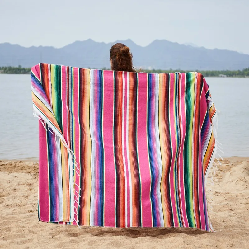 Table Flag Rainbow Blanket Mexican Party American Style Tablecloth Beach Mat Beach Towel - view 6