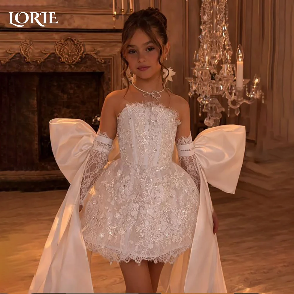 

LORIE Sweet Tulle Flower Girl Dress for Weddings A-Line Midi Sparkling Tulle with Flower Girl Dresses Customized Gril Party Gown