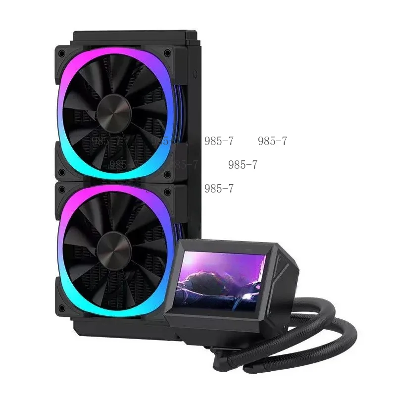 Temperature Screen Display Water Cooler, ARGB PWM Synchronized PC Liquid Cooling Radiator