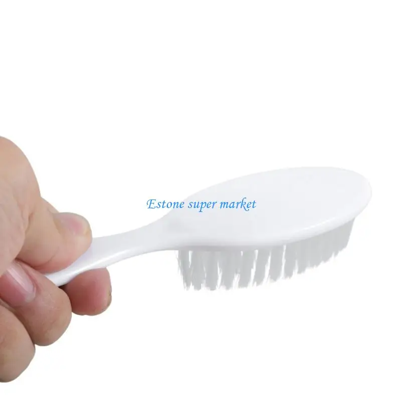 090B 2 Pcs Easy Grip Brush and Comb Baby Massage and Scalp Brush Plastic Infant Hairbrush Perfect for Baby Registry Gift Set