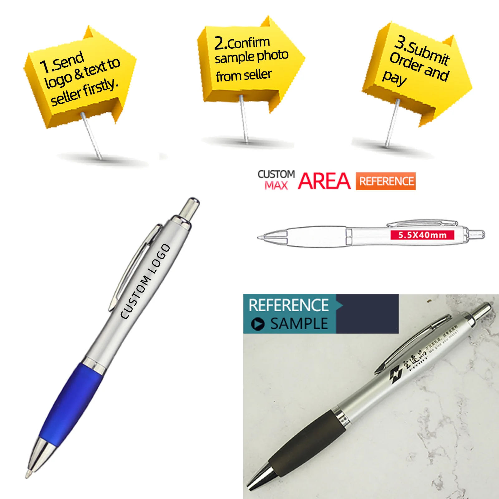 Lot 50pcs Retractable Plastic Gourd Ball Pen Silver Barrel Ballpoint Free Logo Engrave Custom Promotional Gift Advertise Gift