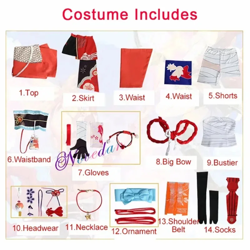 CyMycos 요이미야 코스프레 의상 할로윈 파티 애니메이션 코스프레 의상 타투 신발 가발 헤어 액세서리 풀 세트 의상 My982