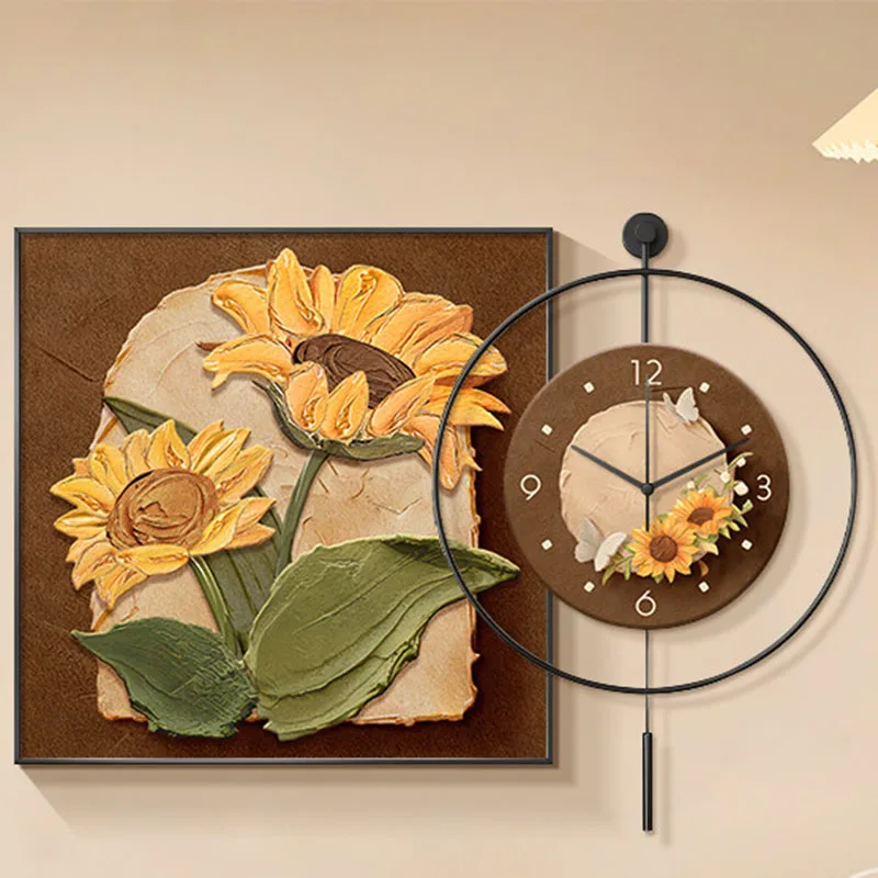 Vintage Art Mural Wall Clocks Interior Wooden Aesthetic Living Room Design Clock Wall Fashion Restaurant Horloge Home Decor