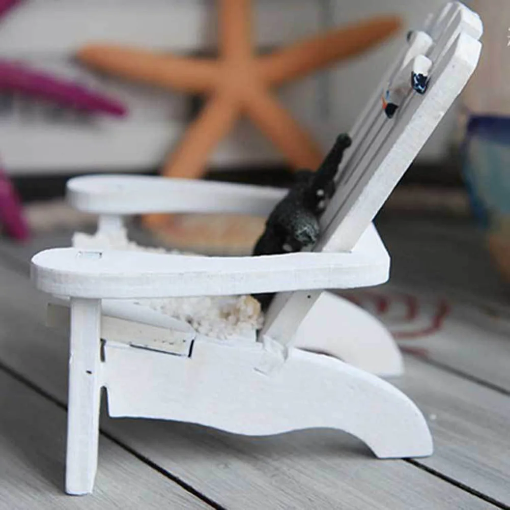 

4Pcs Mediterranean Style Handmade Chairs for Home Decor Photography Background Beach Theme Star Lighthouse Sailboat Rudder