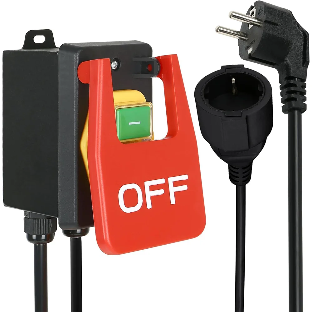 

Однофазный безопасный переключатель нулевого напряжения с вилкой, переключатель машины для быстрого отключения токарного станка, фрезерного стола, резака, 220 В-250 В переменного тока