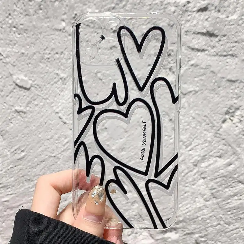 Oppo用の愛の心の柔らかなケース,a98,reno 10, 5g,10 pro plus,8t,4,2f,7z,8z,5z,6z,8用のクリアカバー5g,5,6 lite,a58,a78,a1k,f7,f9,f11