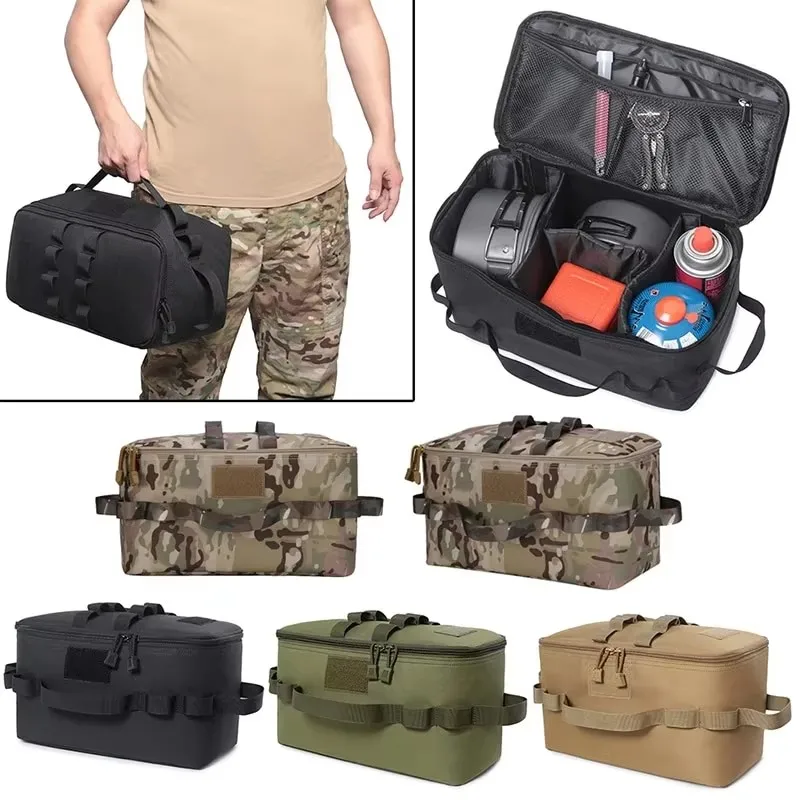 Outdoor Camping Gas Tank Storage Bag Large Capacity Ground Nail Tool Bag Gas Canister Picnic Cookware Utensils Kit Bag