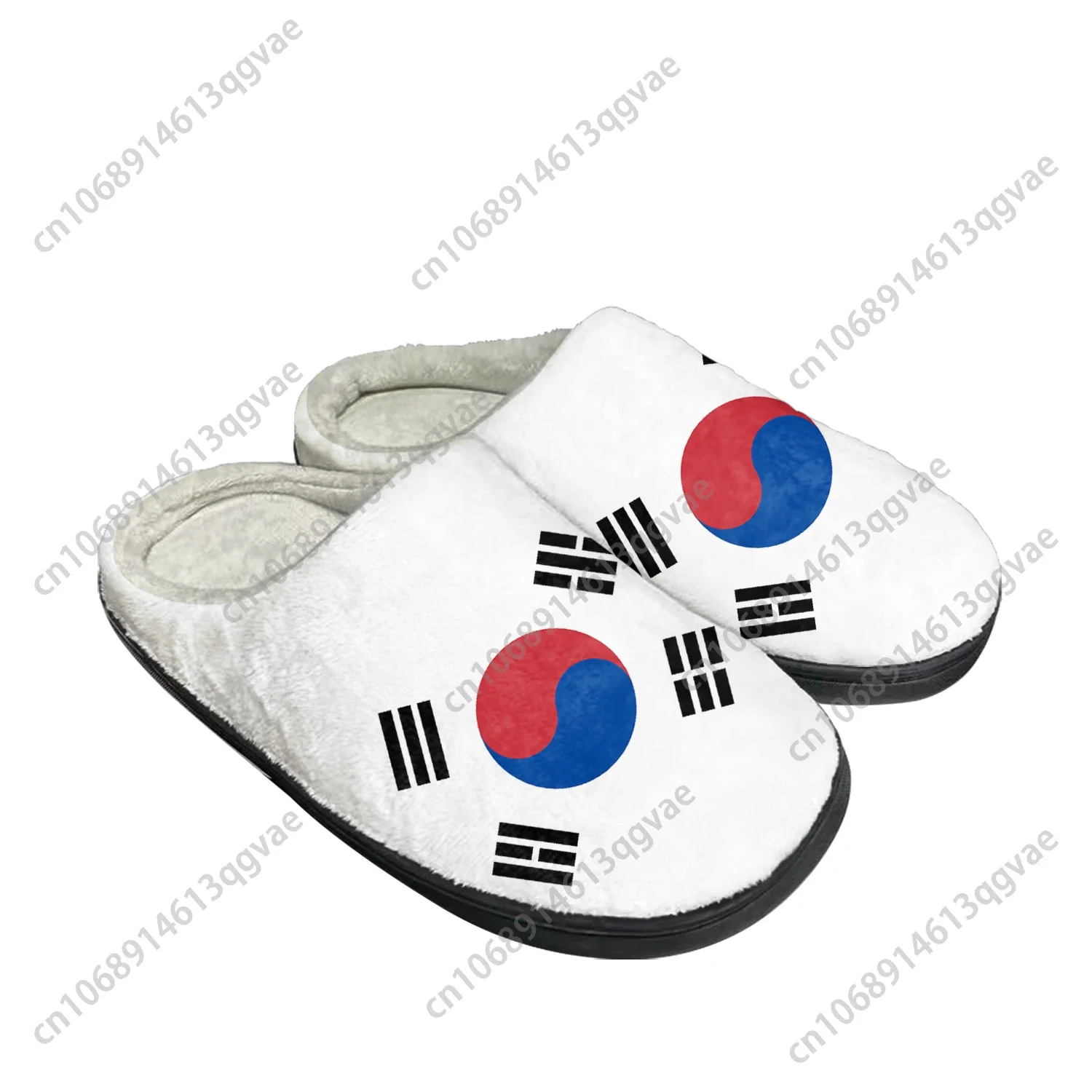 Korean Flag Home Cotton Custom Slippers Mens Womens Sandals South Korea Plush Bedroom Casual Keep Warm Shoes Thermal Slipper