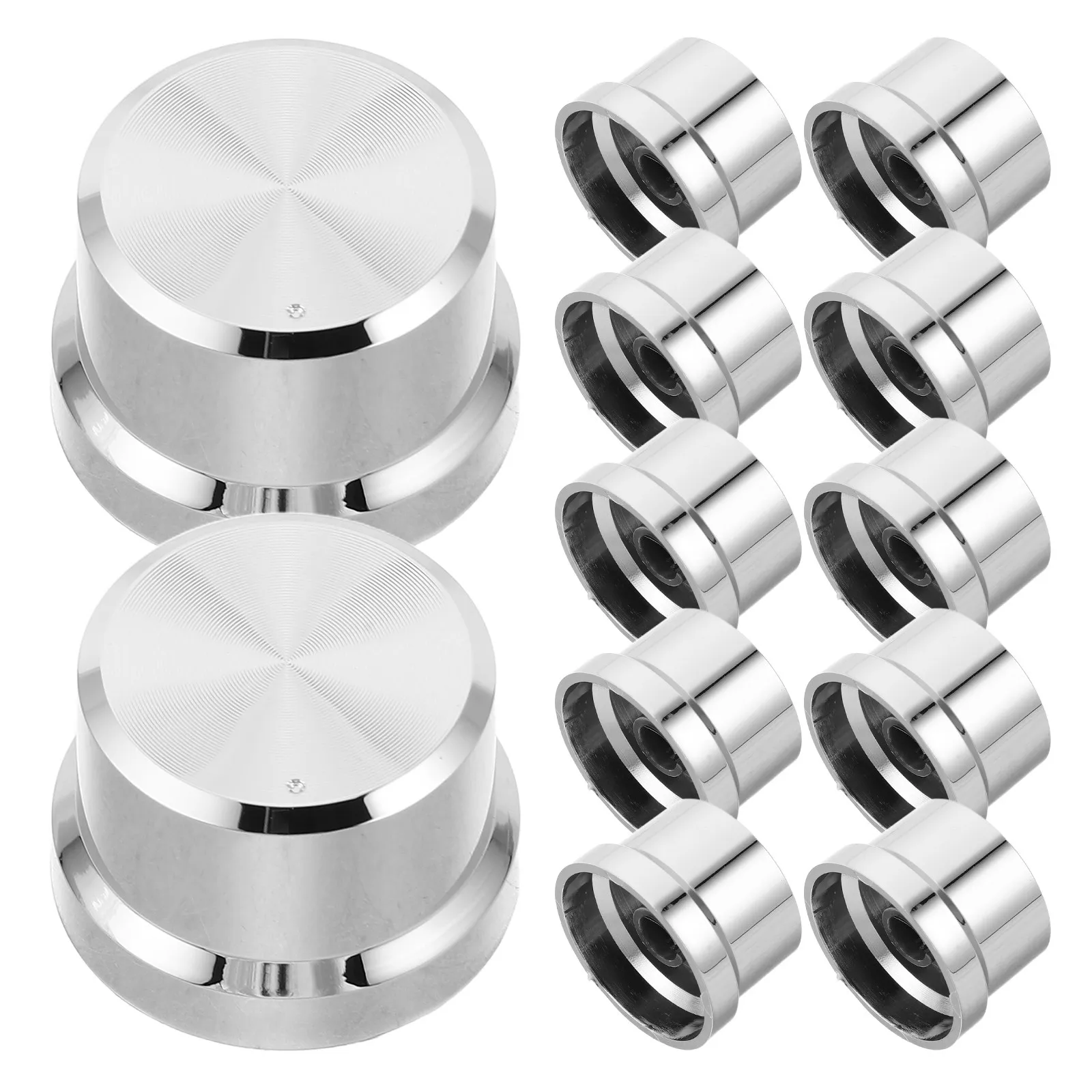 12Pcs Stage Audio Control Knobs Electroplated Brushed Potentiometer Replacement 25Mm Mixer Speaker Electric Guitar Volume Tone