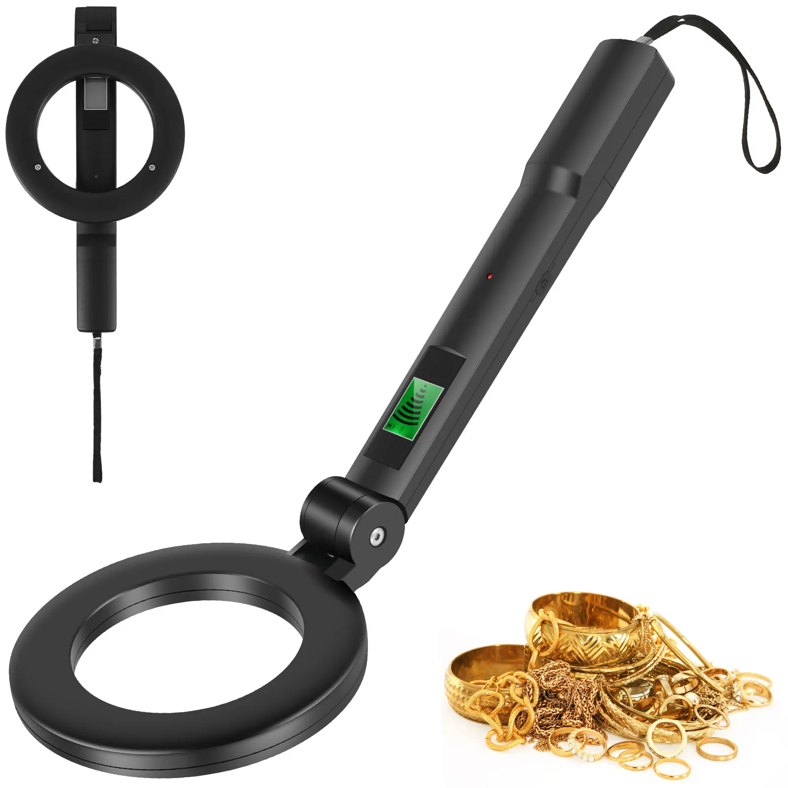 Metal Detector Foldable Gold Detector Handheld LCD Display Metal Detecting Tool with 3 Modes Portable Metal Finder Detector Tool