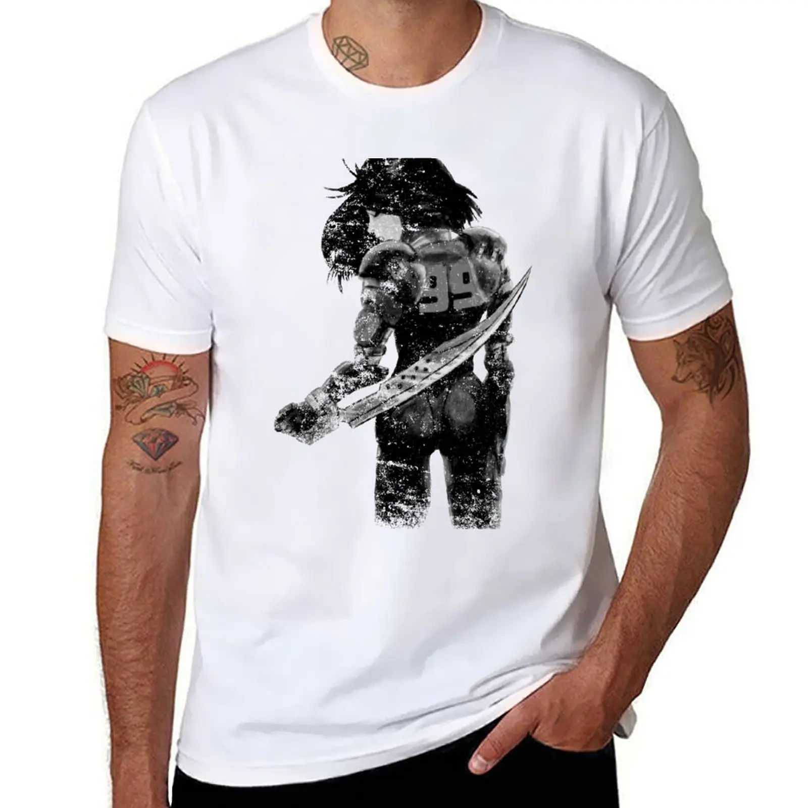 

Manga Angel watercolor distressed in black and white T-Shirt essential t shirt t shirt man cotton T-Shirt