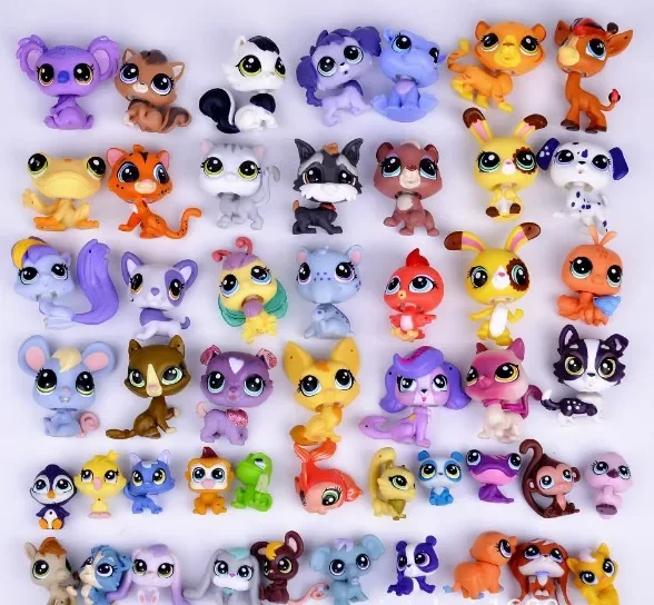 10/15pcs  Random Pet Collection Figure Dog Puppy Cat Kitty Animals Child Loose Cute Toys