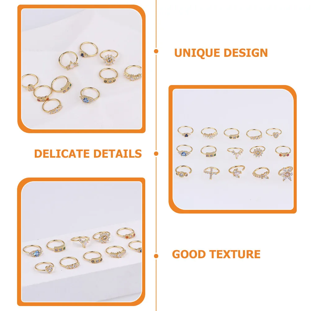 4Pcs Zircon Nose Rings Set Fashionable Comfortable Adjustable Skin-Friendly Fake Nose Jewelry for Women Birthday Valentine Gift
