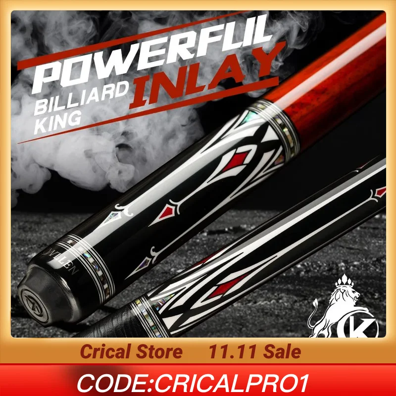 

KONLLEN-AS Бильярдный кий из углеродного волокна, наконечник 12,5 мм, радиальный штифт 3/8*8, профессиональный набор для бильярда с инкрустацией Crazy Cue