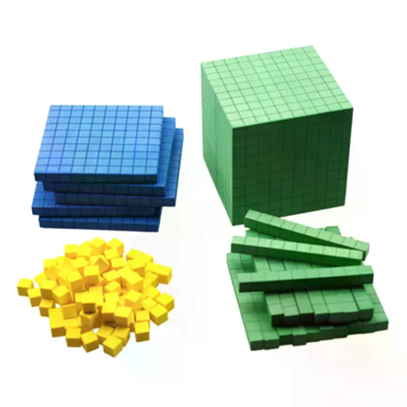 عشرة كتل مجموعة كاملة للأطفال الرياضيات اللعب الرياضيات كتل قاعدة بلاستيكية عشرة مجموعة مكعب الاطفال الرياضيات اللعب عد مكعبات مجموعة #3