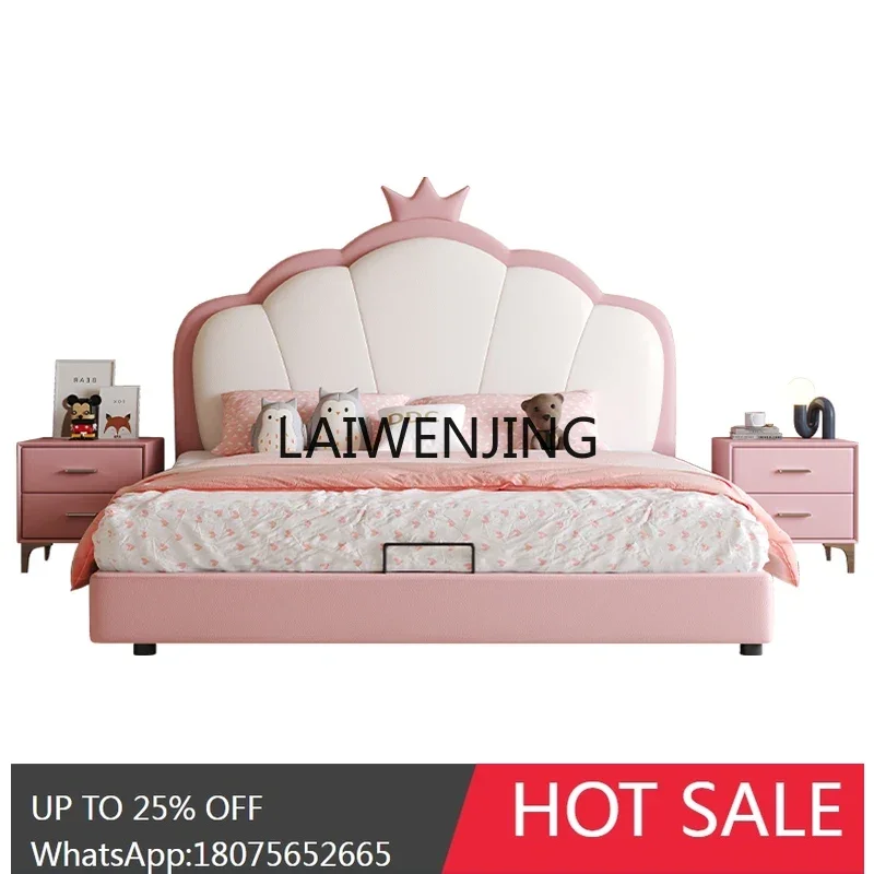 crown leather bed modern simple bedroom dream large capacity storage bed