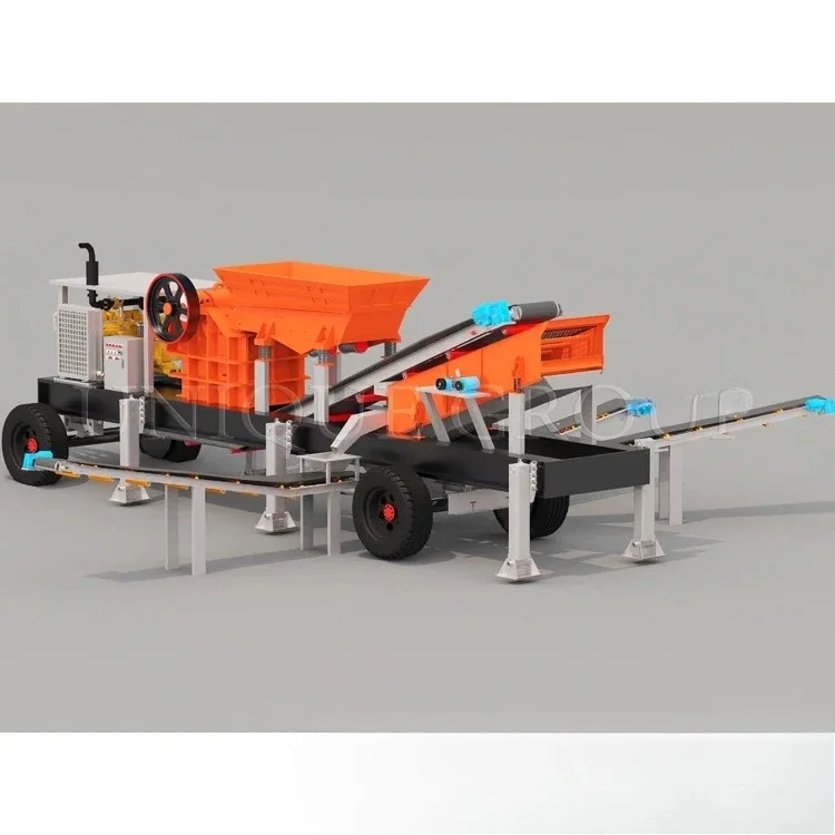 Small Mobile Stone Diesel Engine Pe400x600 Pe250x400 Portable Jaw Crusher Machine With Vibrating Screen For Stone Crusher Line