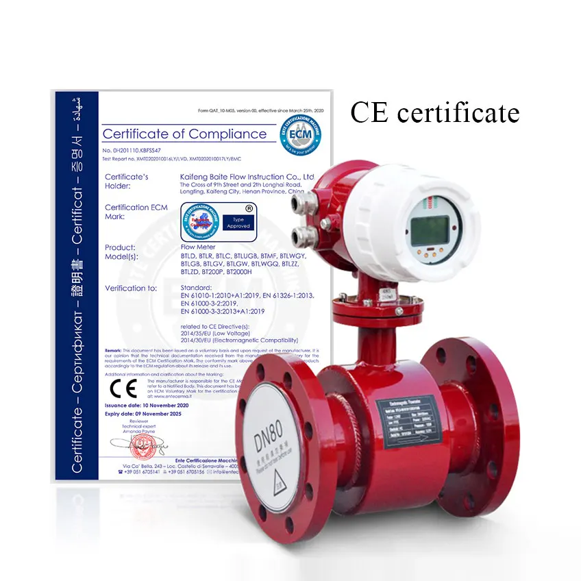 

4-20mA signal Magnetic-inductive Flow Meters Magnetic Flow Meter