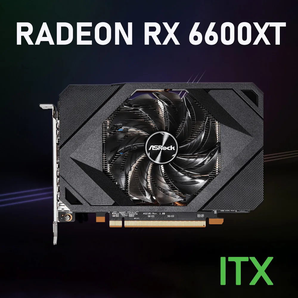 Видеокарта GDDR6 RX 6600XT, графика GDDR6 16000 МГц RX 6600 XT, видеокарта GDDR6 Radeon RX 6600 GPU для настольного ПК, бит, карта HDCP OC ITX, Новинка Игровая графика AMD RX серии 6000 с двумя вентиляторами