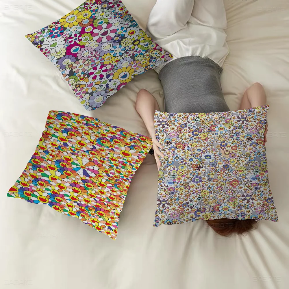 Cute T-Takashi Flowers M-Murakami Maple Design Cushion Cover Happy Autumn Harvest Decor Holiday Decorati Pillow Cover