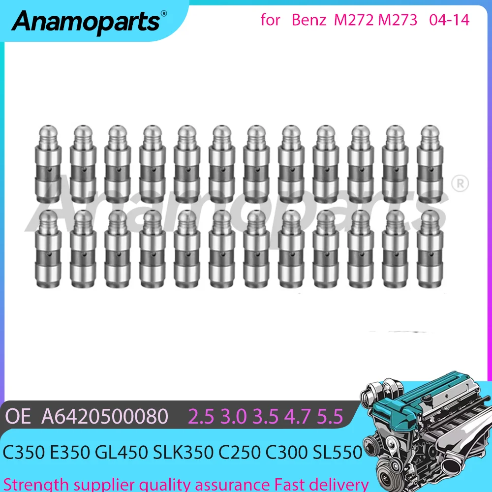 24V Engine Parts tappet Set Fit 2.5 3.0 3.5 4.7 5.5 L M272 M273 For 04-14 Mercedes-Benz C350 E350 GL450 SLK350 A6420500080