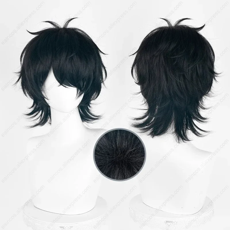 Anime Toru Fujisaki Cosplay Wig Jimmy 38cm Black Green Short Wigs Heat Resistant Synthetic Hair