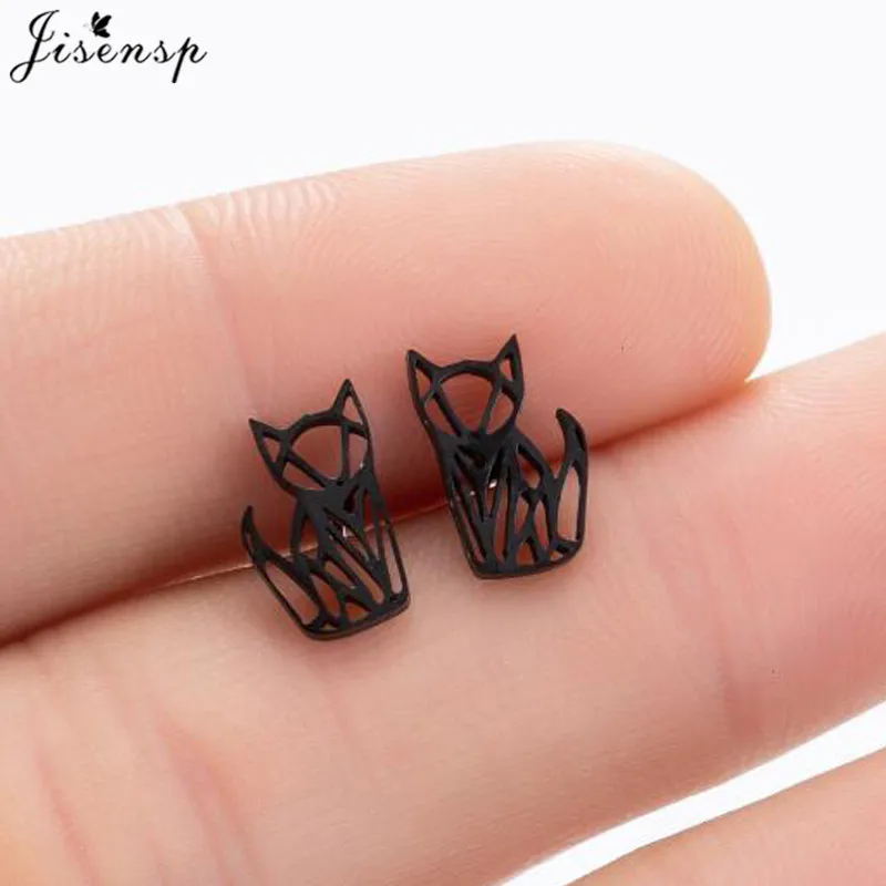 Cartoon Animal Earings Multiple Stainless Steel Cat Stud Earring for Women Girls Small Dog Paw Ear Studs Funny Jewelry Oorbellen