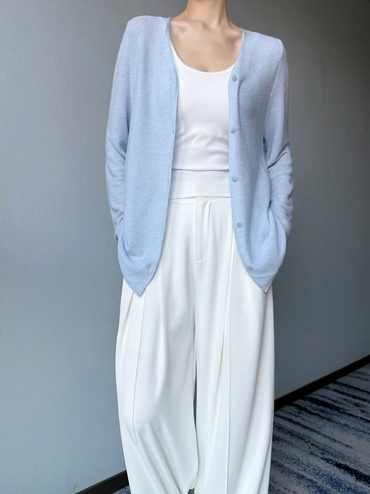 

ANGJIA Lazy Long Sve V-Ne Knitted Top Women's Loose Sle Cardigan Outerwear Comfortable Korean Version Workwear