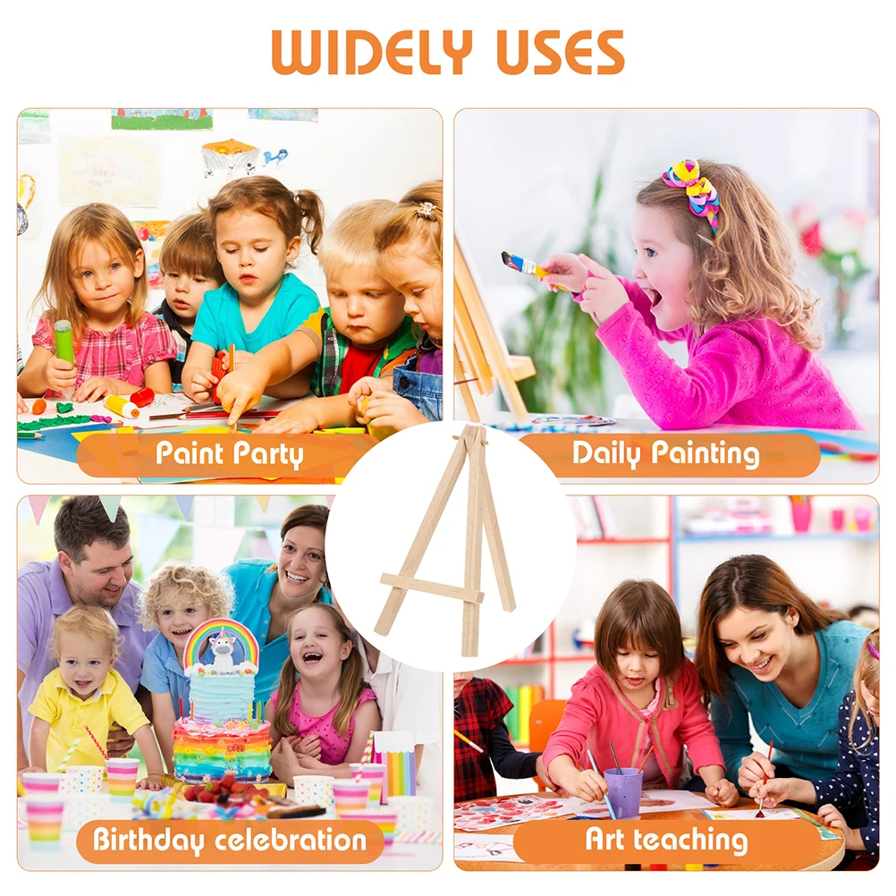 

2pcs Wooden Easel For Card Mini Tabletop Display Stand Foldable Small Easels Photo Painting Collectibles Holder Decor Craft