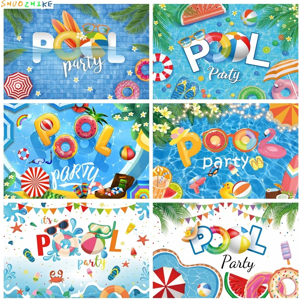 

Summer Pool Party Swim Photocall Water Waves Birthday Photographic Backgrounds Photography Backdrops For Photo Studio