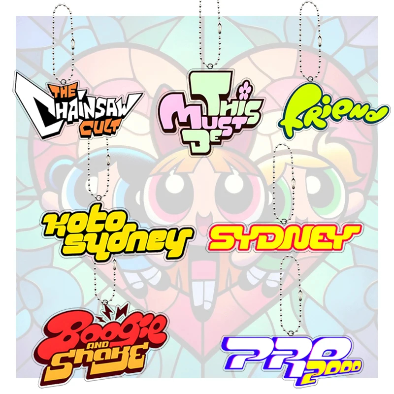 

Акриловые брелоки с художественными шрифтами THE CHAINSAW CULT SYDNEY, украшения для сумок с персонажами Boogie и Shaye, модные студенческие подвески