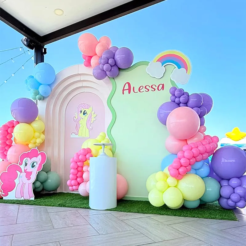Kit de Guirnalda de Globos con Temática de My Little Pony, Globos de Látex, Globos con Números, Decoración para Fiestas de Cumpleaños, Baby Shower, Regalos para Niñas