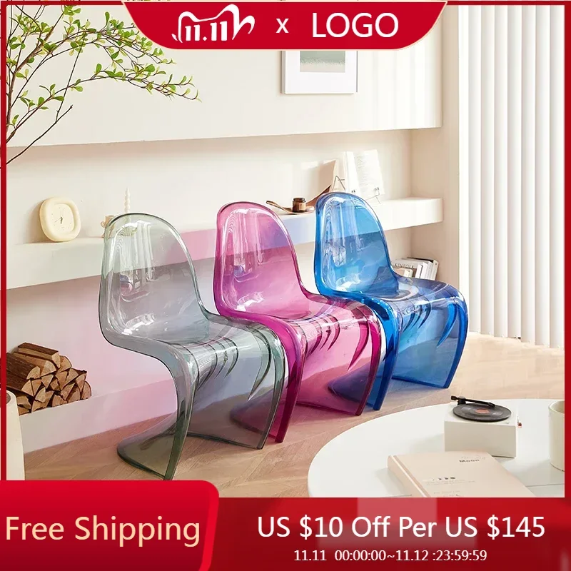 Design Minimalist Dining Chair Acrylic Kitchen Colorful Office Chair Modern Cadeira De Jantar Cadeira Living Room Furniture