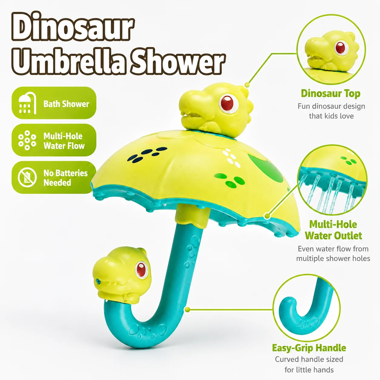 

Children's Shower Spray Little Yellow Duck And Dinosaur Fun Bath Accessories Eco-Friendly Non-Toxic Plastic Spray Bottle