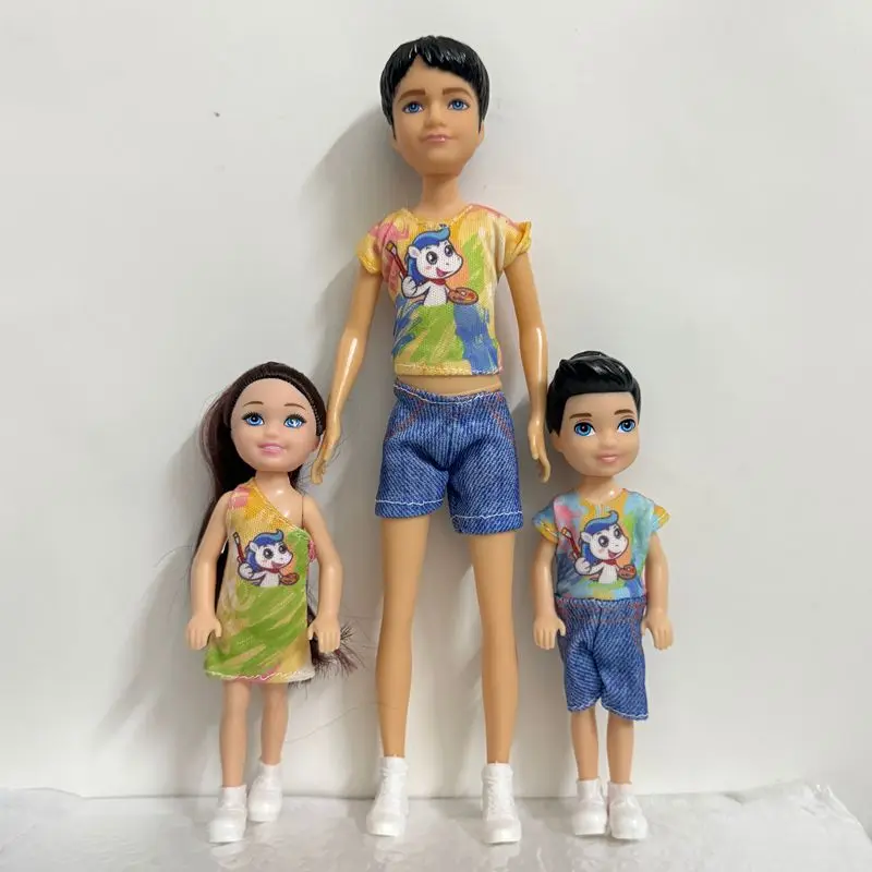 最新9インチ+5.5インチ人形キッズトイ姉妹兄弟ファミリーセット男の子女の子ティーンエイジャー向け迅速発送誕生日プレゼント子供向け
