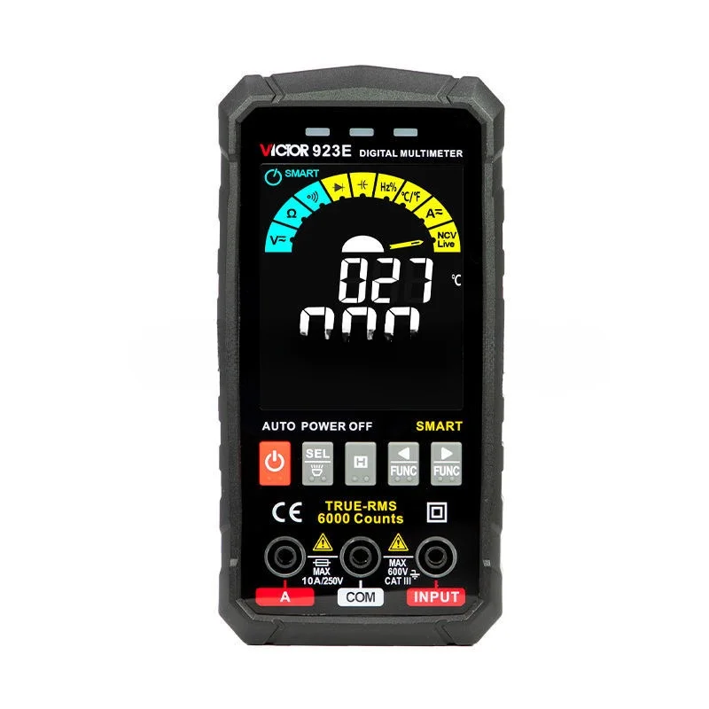 Digital Smart Multimeter Measure Voltage Current Amperes Resistance Capacitance 923E Victor 6000 Counts Auto Scan