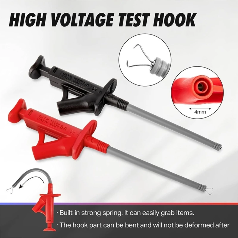 

Professional Multimeter Test Leads Set With Replaceable Probes Clip Test Tweezer For Electrical Measurements