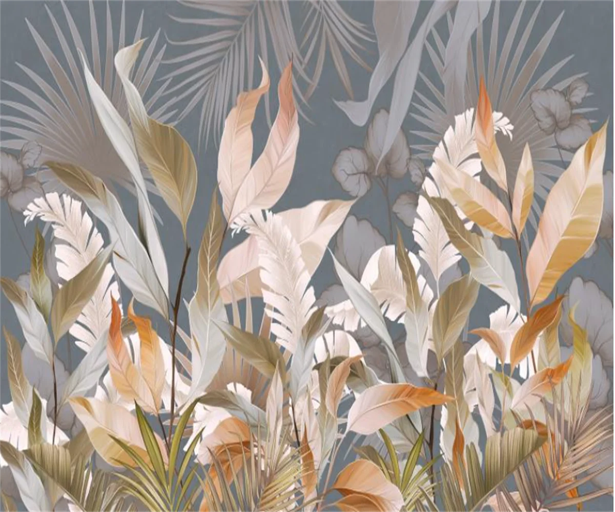 

Ручная роспись на заказ, банановый лист, дождевой лес, самоклеящиеся обои, несколько материалов, доступных для декора любого размера