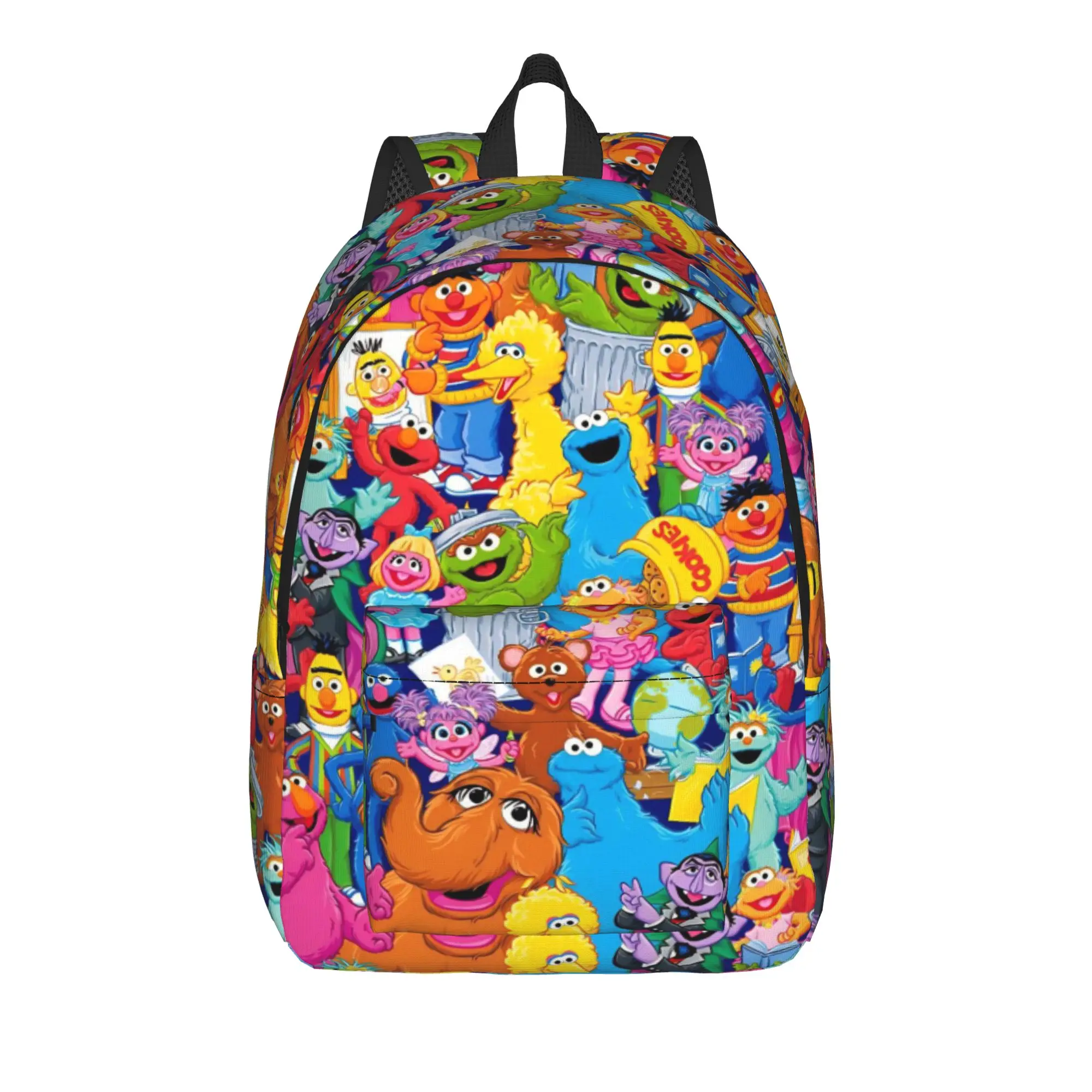 Sesames Streets Cool Backpack Sports Student Hiking Travel Elmo Friends Daypack for Men Women Laptop Computer Shoulder Bag