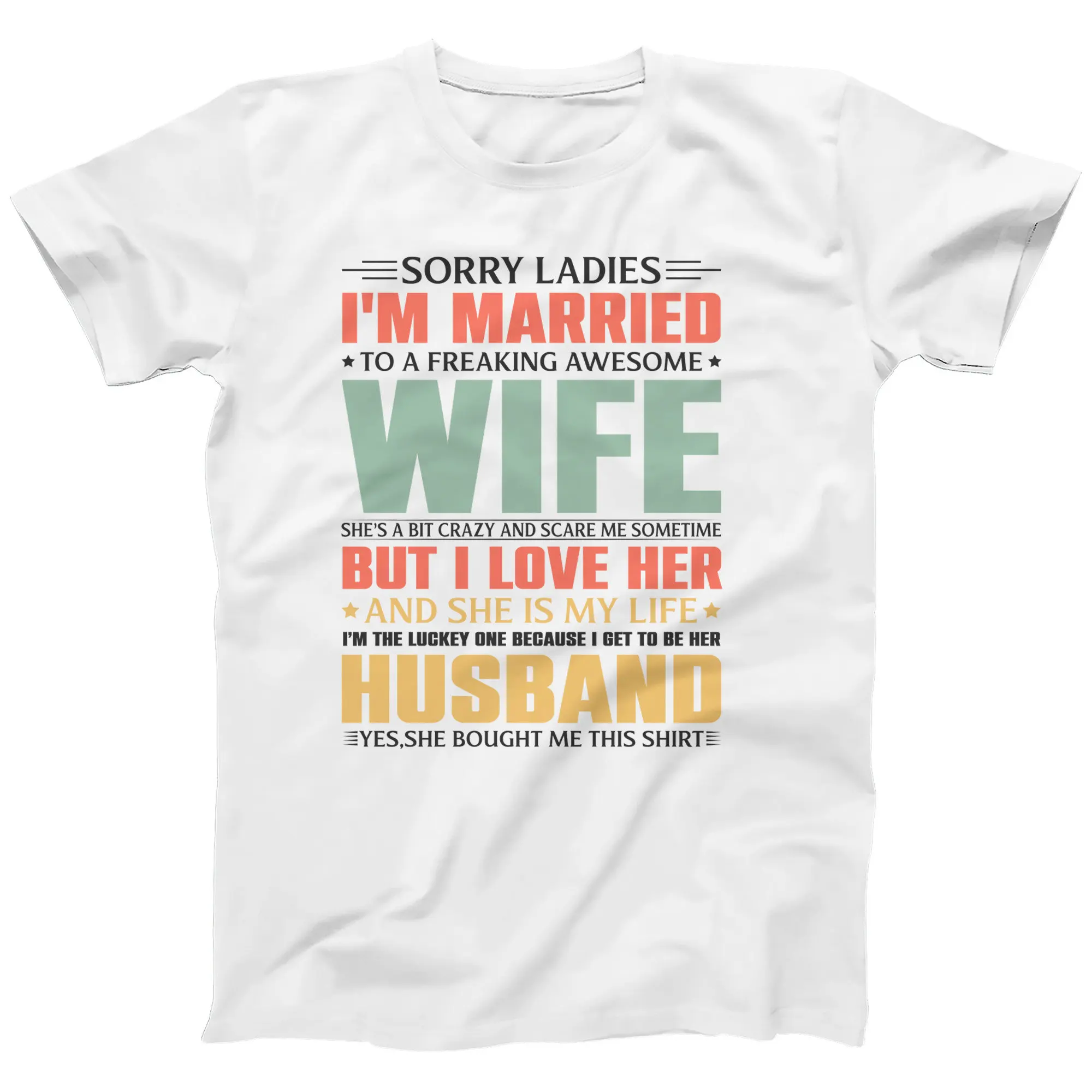 I'm Married To A Freaking Awesome Wife Gift T-shirt for Men Funny Slogan Gift T-shirt Valentine's Day Gift Shirt  Size Available