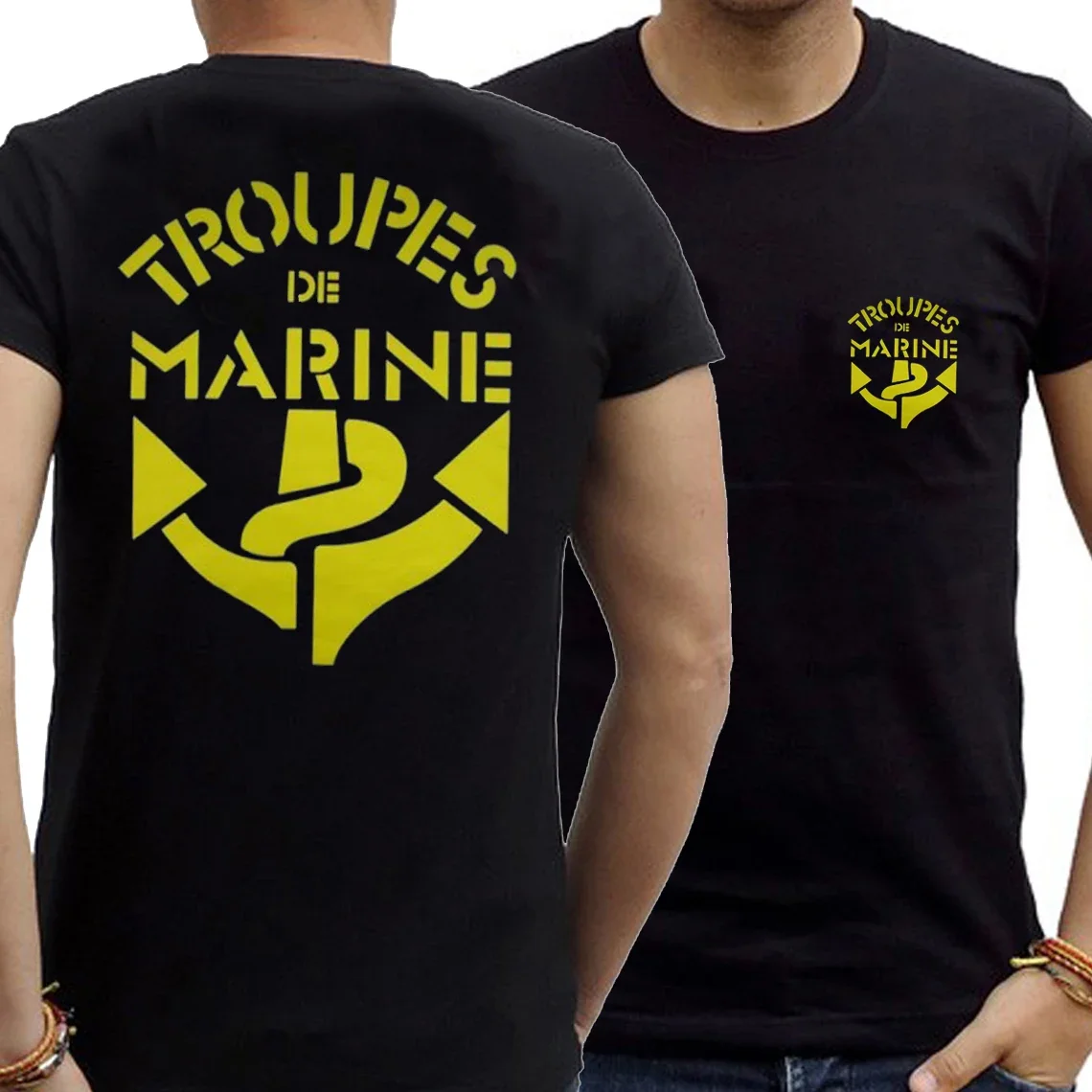 New 100% Cotton Short Sleeve O-Neck Casual Mens T-shirt Marine Troops French Colonial Naval Troops T-Shirt men clothing Funny