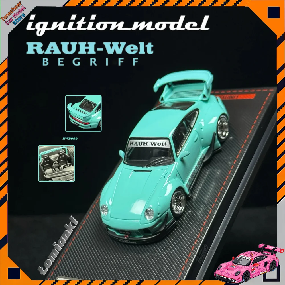 

New Ignition Model IG 1:64 Scale #3872 Porsche RWB 993 Blue Green Alloy Car Model Diecast Collection Hobby Toys Birthday Gifts
