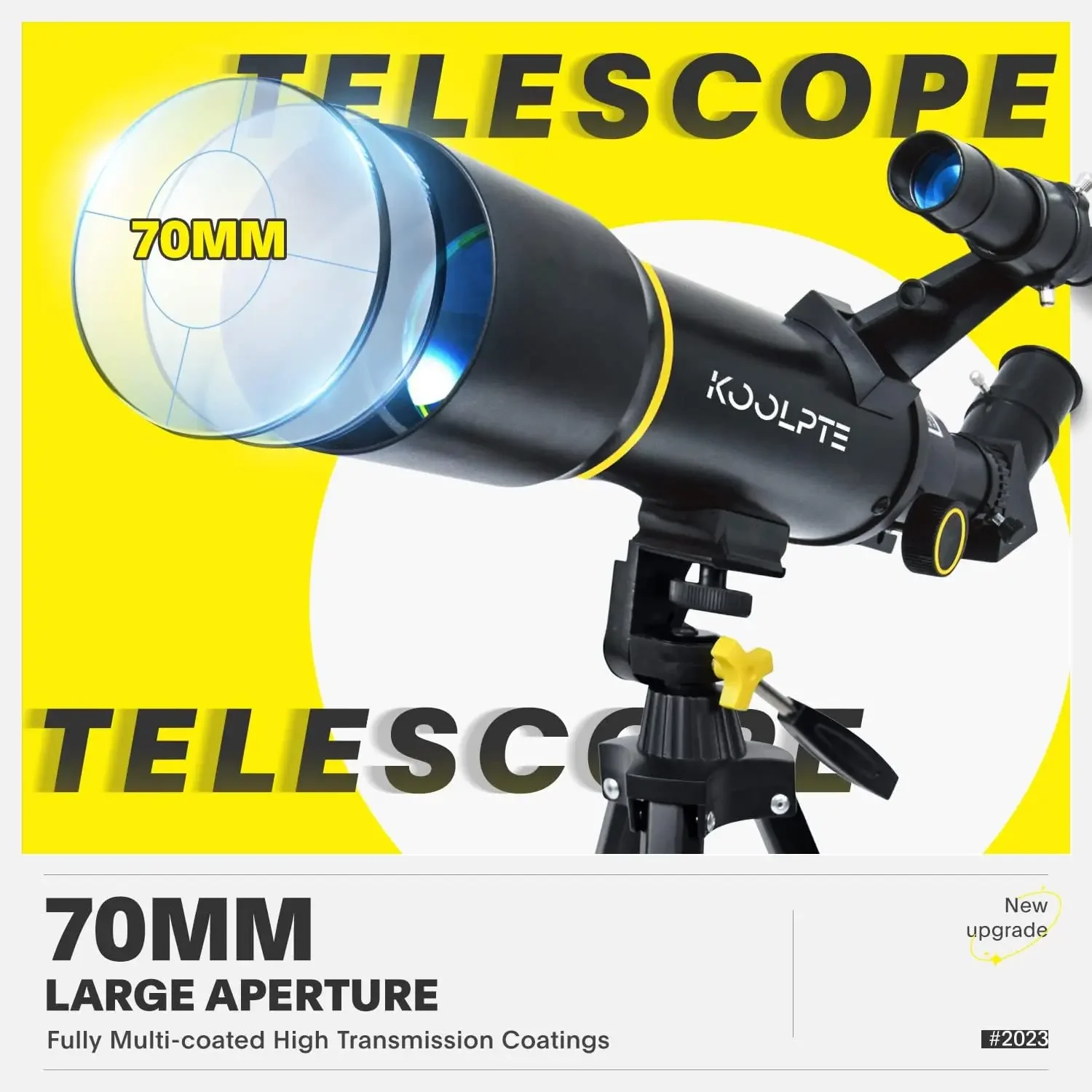 70mm Aperture 400mm AZ Mount Astronomical Refracting Telescope (20x-200x) for Kids & Adults, Portable Travel Telescop